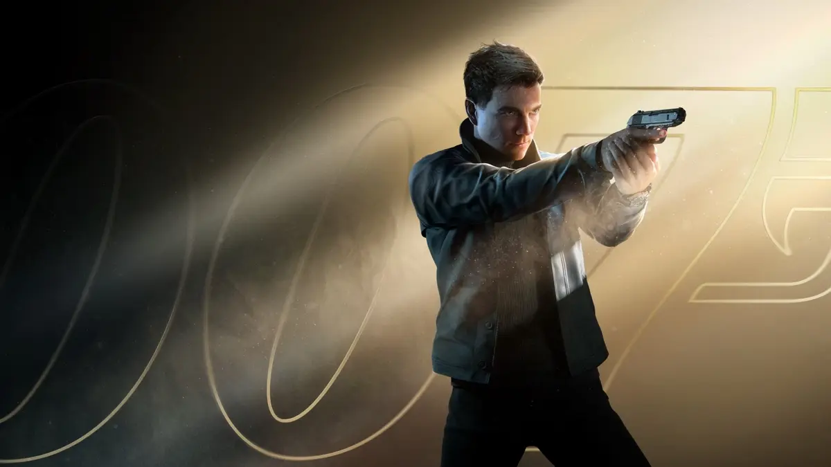 Man aiming handgun in dramatic lighting