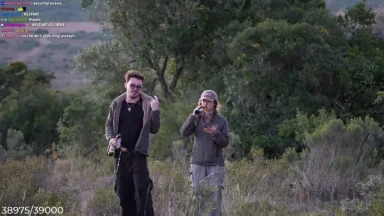 Two people walking outdoors with drinks
