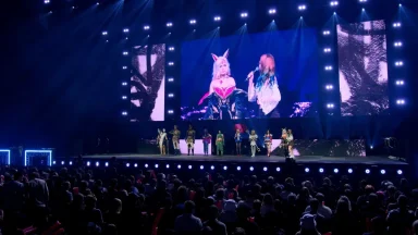 Cosplay contest on stage at gaming convention