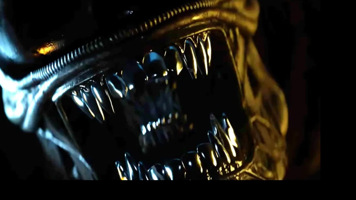 Close-up of alien creature with sharp teeth