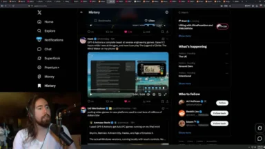 Streamer reacts to X posts about GPT-6 gaming
