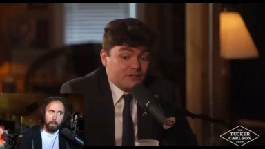 Two men talking during an online interview