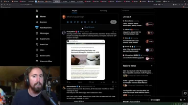 Streamer discusses news on social media platform interface