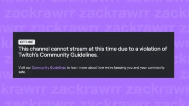 Twitch channel offline for community guidelines violation