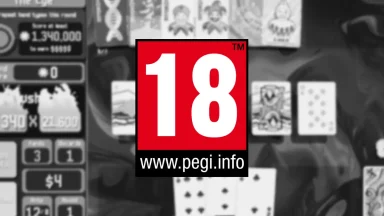 PEGI 18 rating over card game background