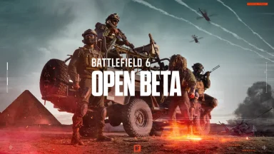 Battlefield 6 open beta promotional image with soldiers.