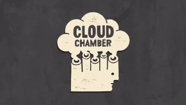 Cloud Chamber logo with abstract head design.