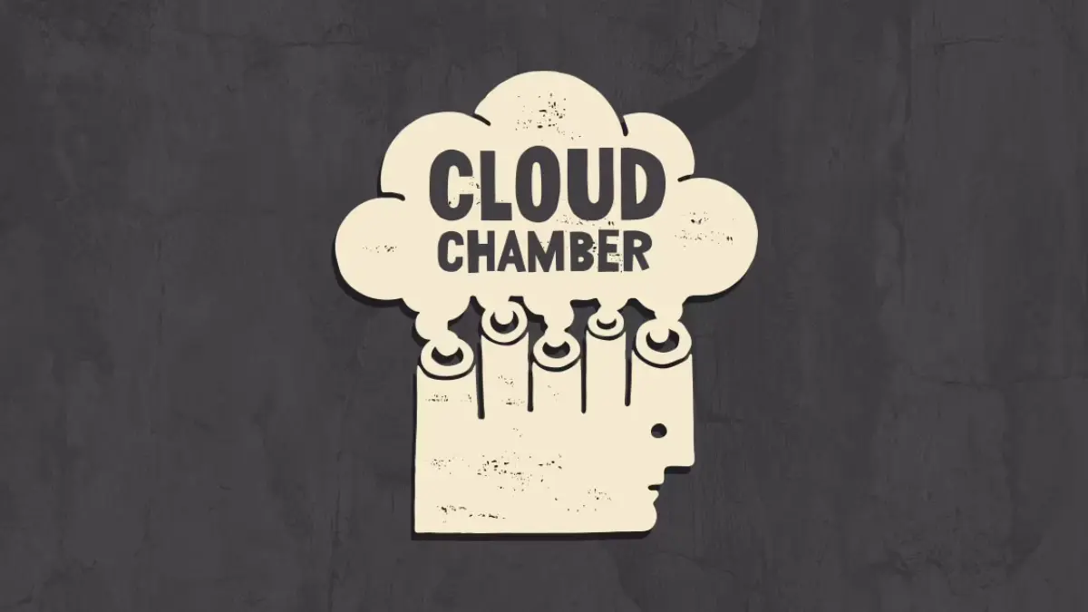 Cloud Chamber logo with abstract head design.