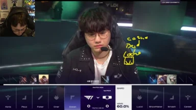 Esports player wearing headset during LCK match