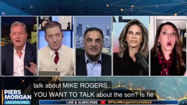 Five-person Piers Morgan Uncensored panel in split-screen debate