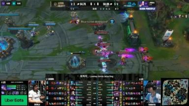 Cloud9 attacks Lyon base during League of Legends match