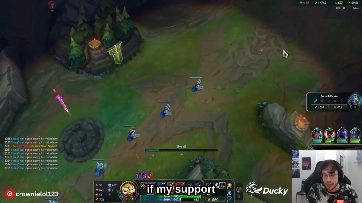 League of Legends mid lane gameplay with streamer facecam