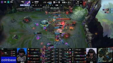 CFO battles T1 in League of Legends match.