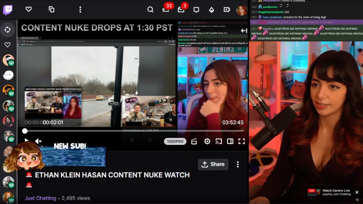 Live stream video with chat on Twitch.
