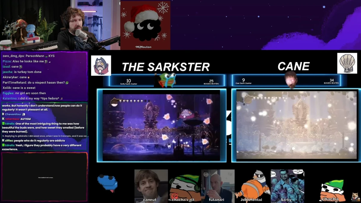 Streamers playing Hollow Knight side by side comparison