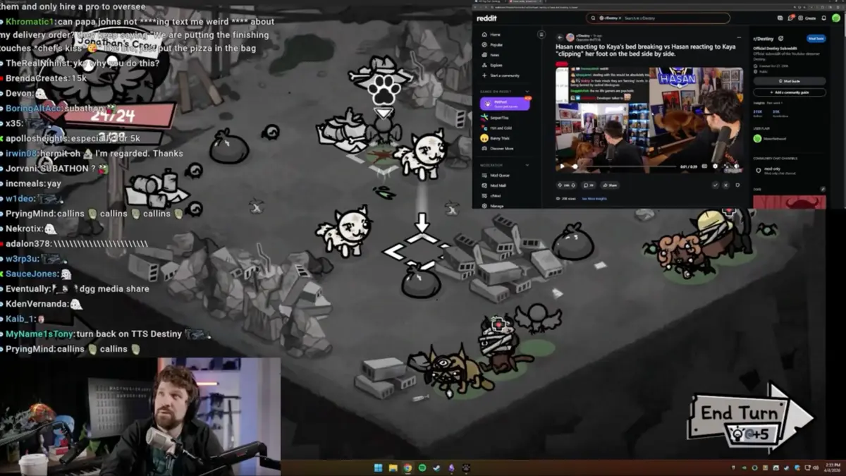 Livestream gameplay with chat and webcam overlay