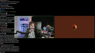 Livestream screen with host and chat panel