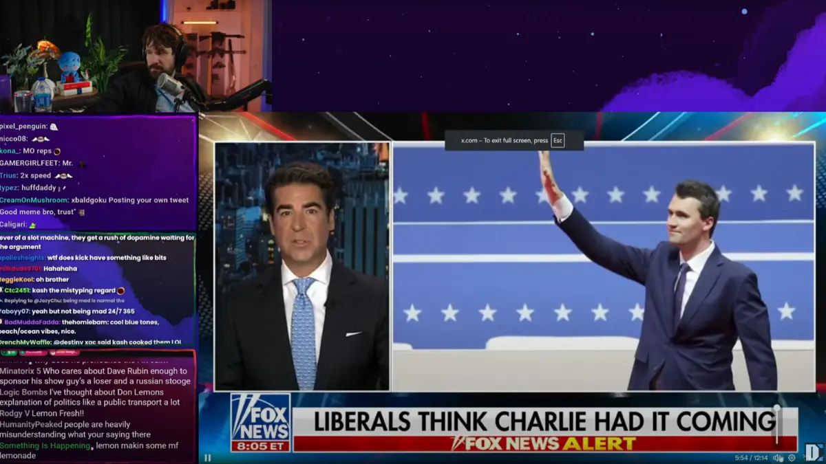 TV news segment discussing political topic