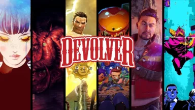 Devolver Digital game characters collage banner
