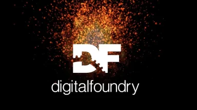 Digital Foundry logo with fiery background