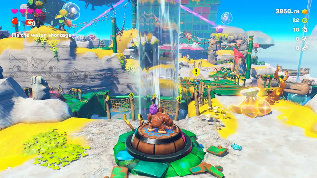 donkey kong bananza open level Colorful platform game landscape with challenges and obstacles.