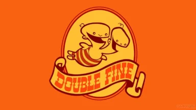 Double Fine logo with cartoon bee mascot
