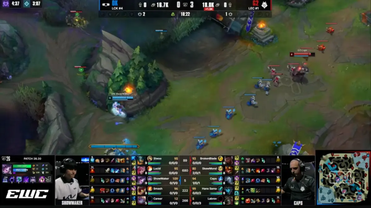 League of Legends match between Dplus KIA and G2 Esports