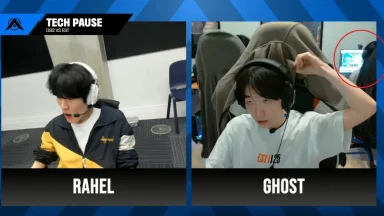 Esports players Rahel and Ghost during tech pause