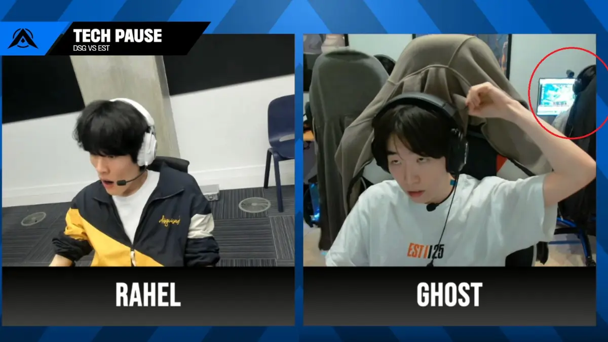 Esports players Rahel and Ghost during tech pause