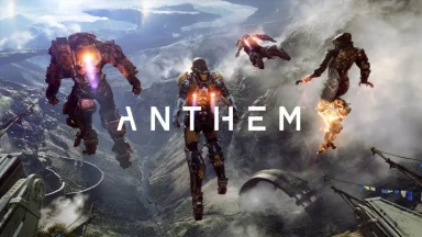 Anthem game characters flying over landscape