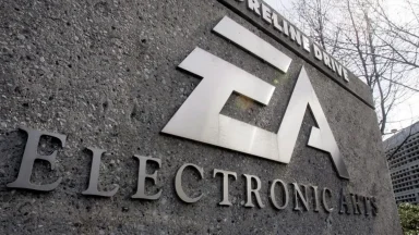 Electronic Arts company logo on building sign