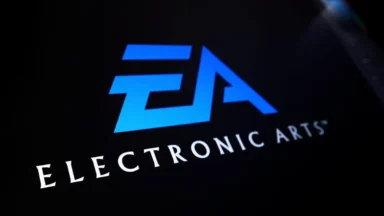 Electronic Arts EA logo on dark background