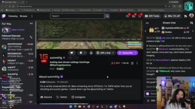 Twitch livestream page showing summit1g streaming Rust