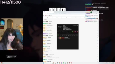 Streamer reviewing StreamElements activity feed on Twitch.