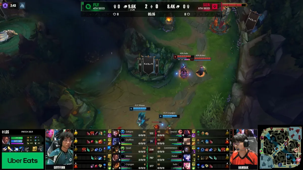 League of Legends esports match gameplay broadcast screen