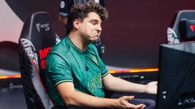 Gamer expressing frustration during competition