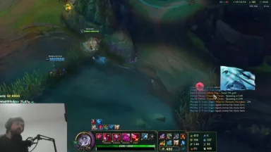 Streamer plays League of Legends live match commentary.