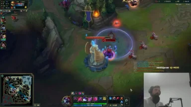 Streamer playing League of Legends mid lane gameplay