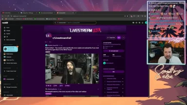 Streamer browsing Reddit LivestreamFail on computer