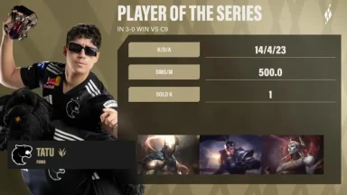 Esports player awarded Player of the Series