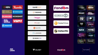 Logos of popular gaming media companies and publishers