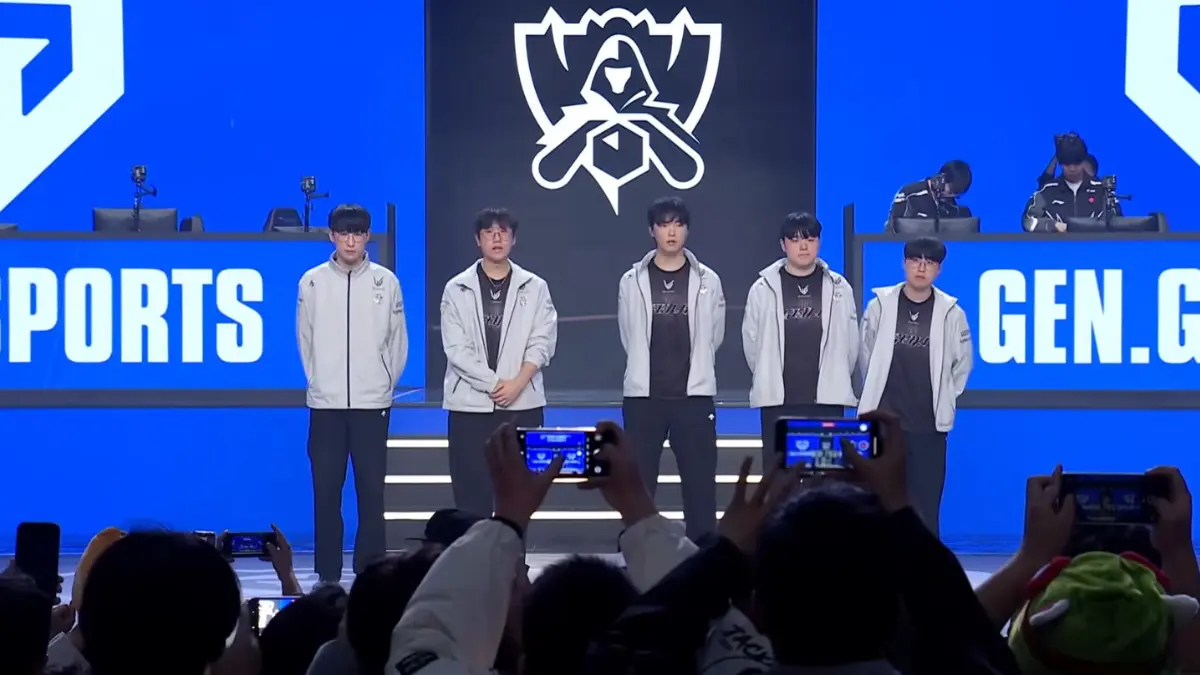 Esports team on stage at gaming tournament