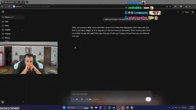 Streamer using Grok AI during live session
