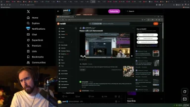Person streaming Reddit video on desktop screen