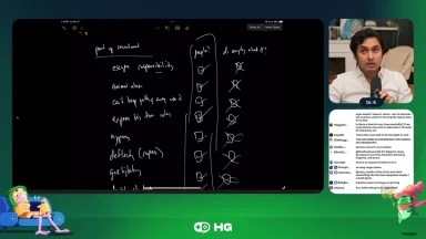 Dr. K live stream discussing psychology with handwritten notes