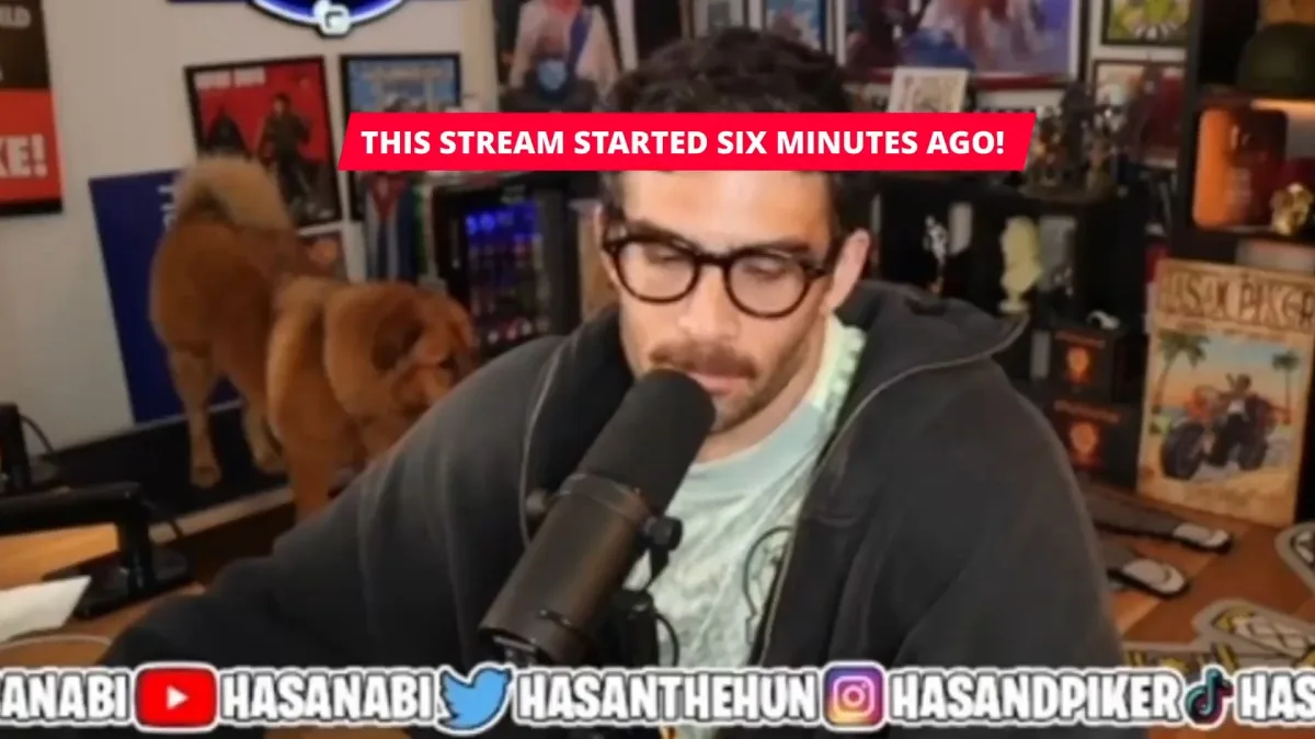 Streamer talking into microphone during live broadcast