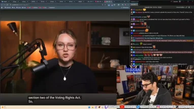 Streamer reacts to video about Voting Rights Act.