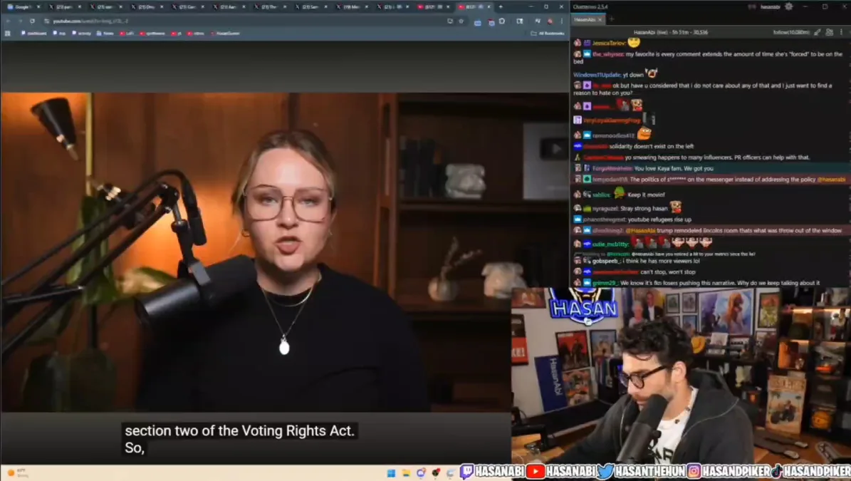 Streamer reacts to video about Voting Rights Act.