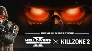 Helldivers and Killzone 2 collaboration poster.
