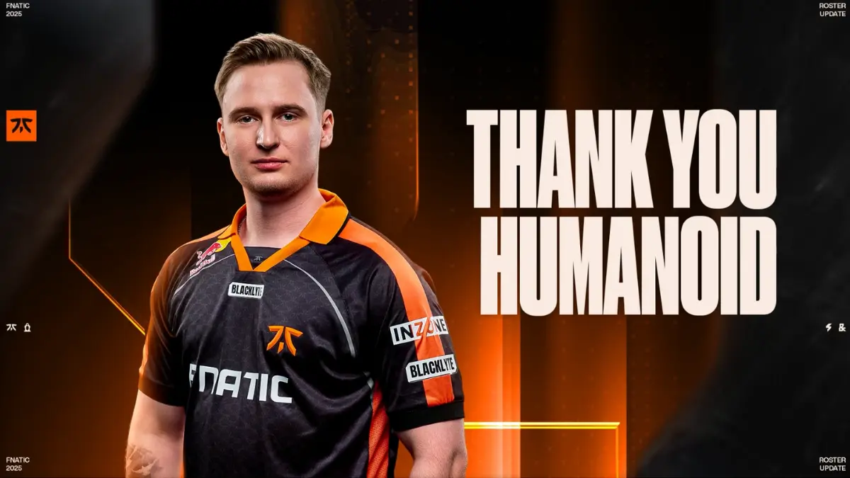 Fnatic player farewell message with thank you text
